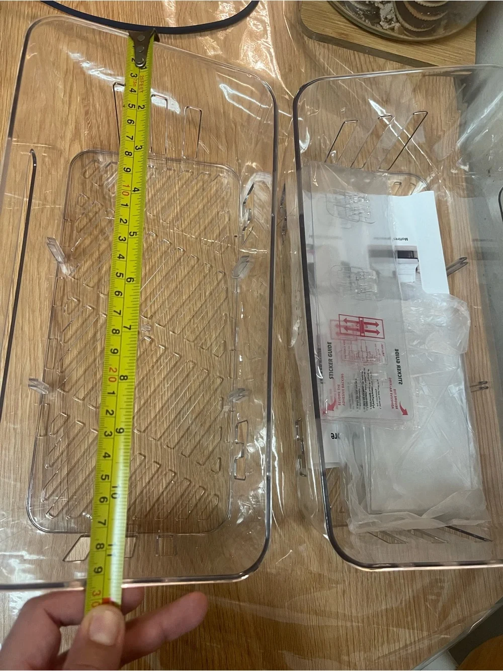 Clear Plastic Pantry Organizer Bin with Dividers - Transparent
